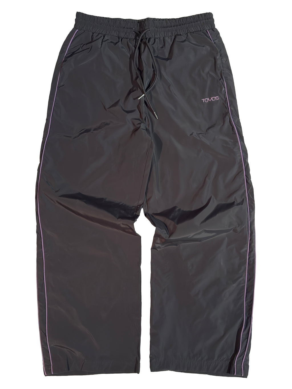 Pantalones Ceniza con Raya Lateral Morada