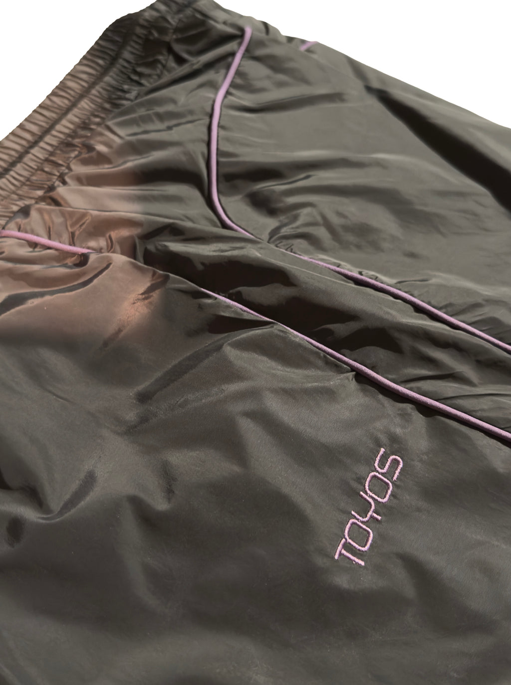 Pantalones Ceniza con Raya Lateral Morada